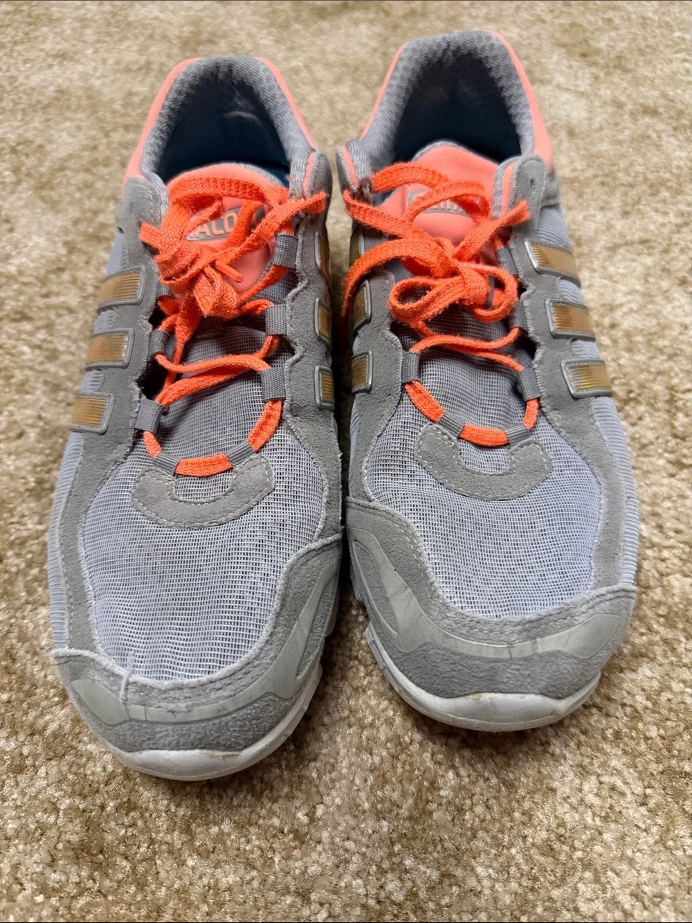 adidas Gray and Coral Athletic Sneakers